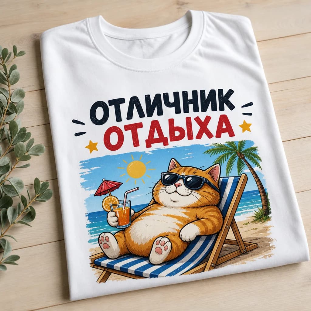 Футболка с мемом «Отличник отдыха»