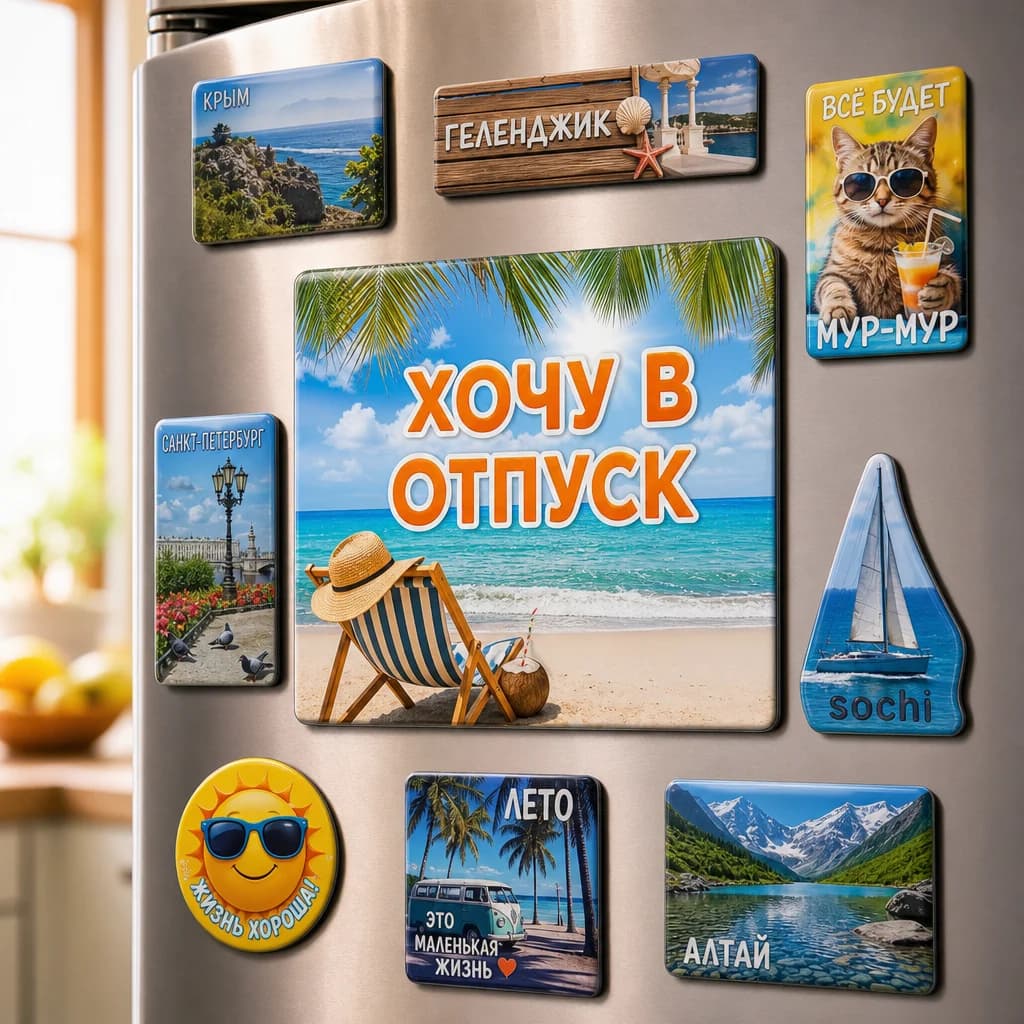 Магниты «Хочу в отпуск»