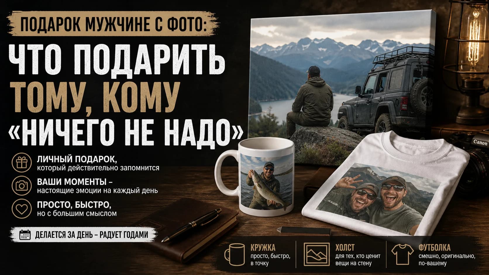 Подарок мужчине с фото: что подарить тому, кому «ничего не надо»