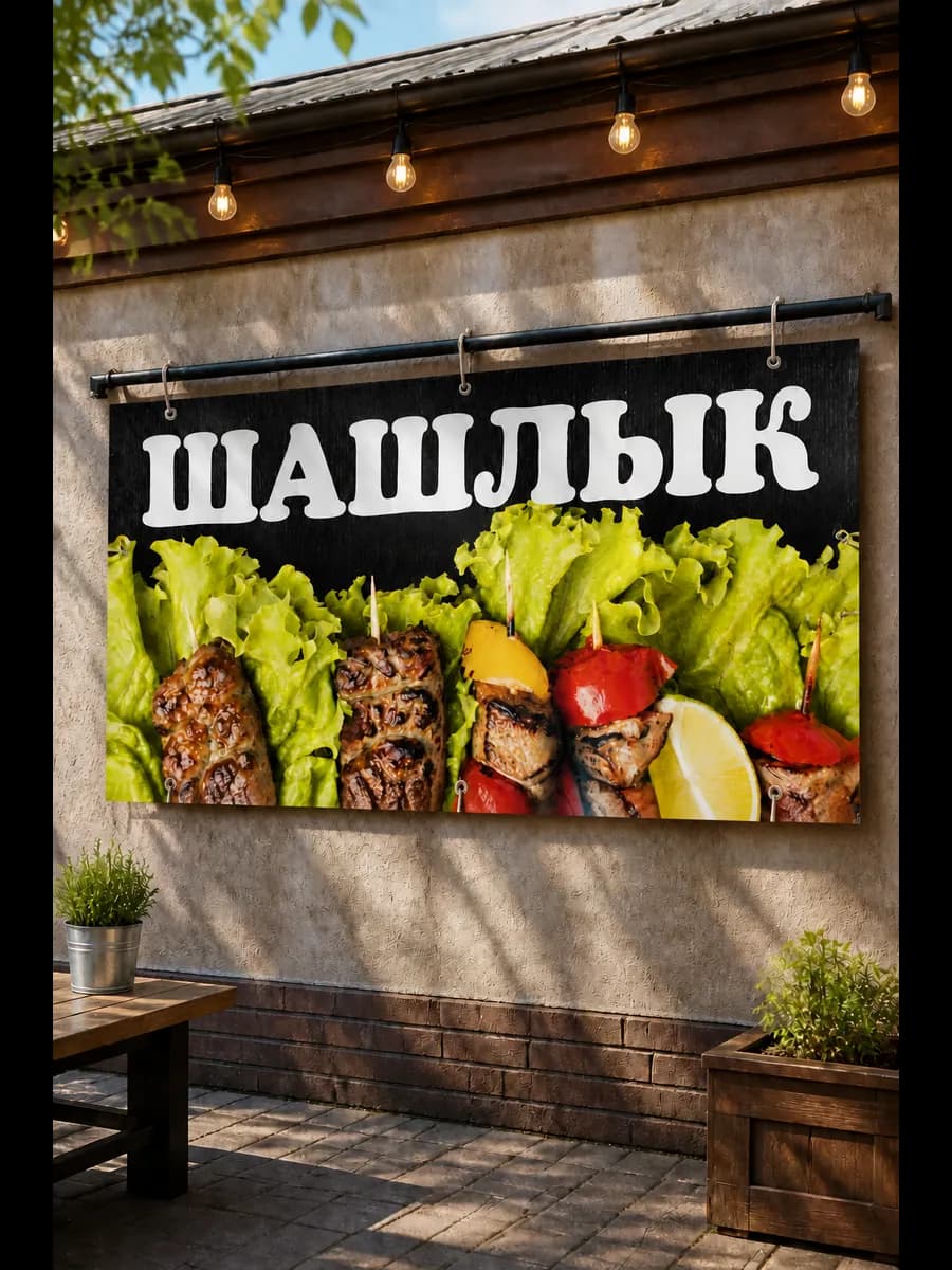 Баннер Шашлык 0,5 на 1 м — фото 2