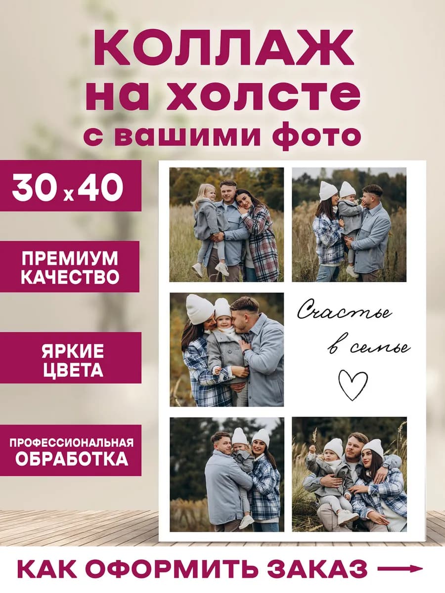 Картина по фото на холсте 30х40 см на заказ — фото 1
