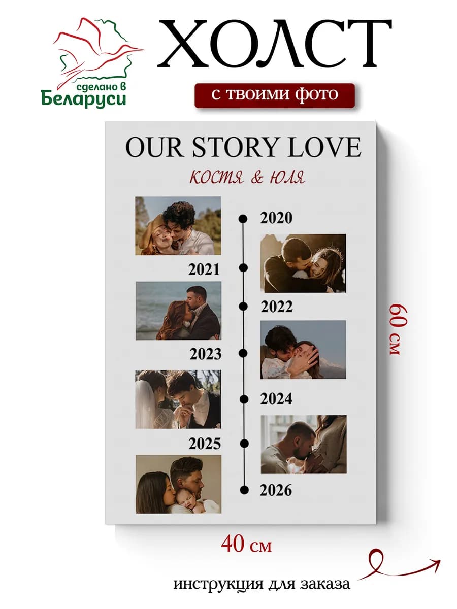 Картина по фото на холсте 60х80 мужу и жене — фото 1