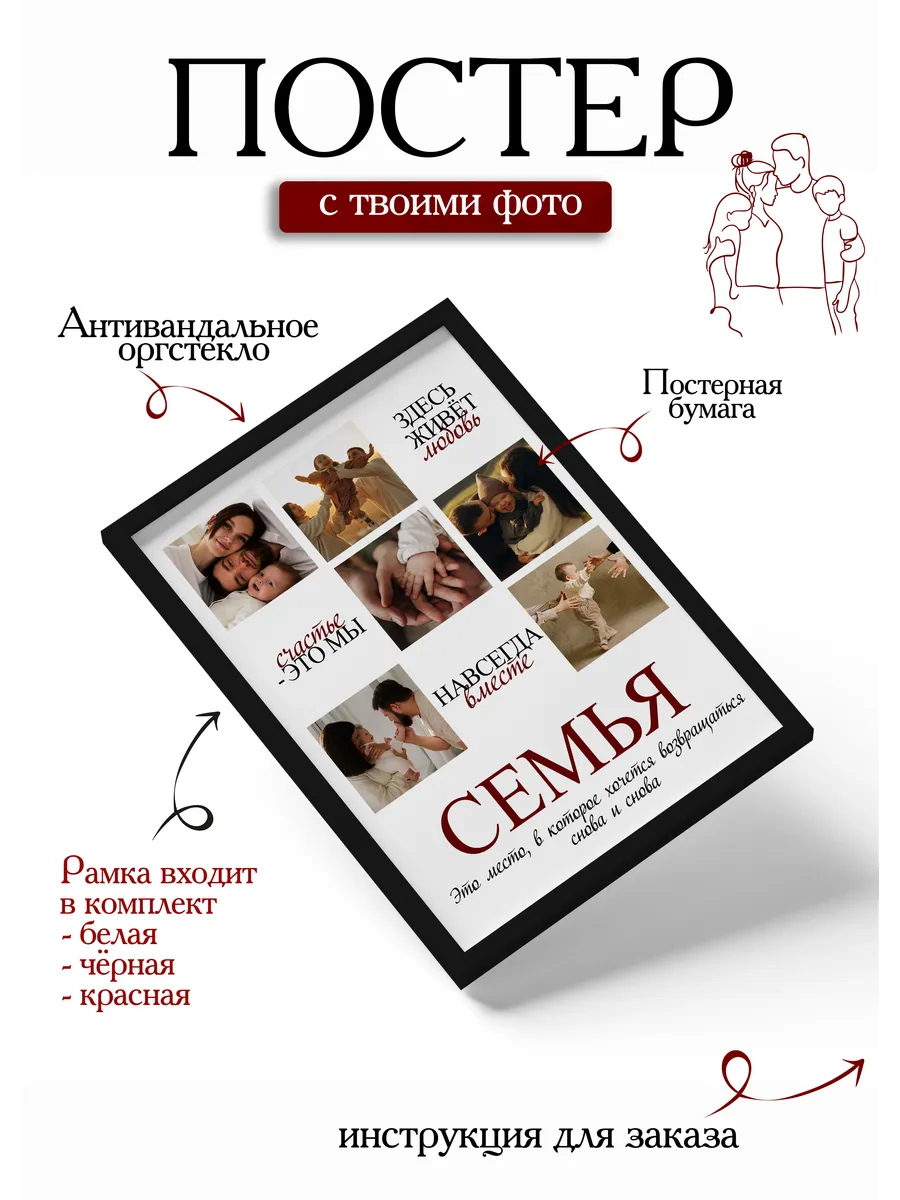 Постер по фото 30х40 на заказ семье — фото 2