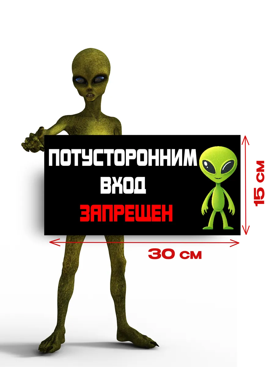 Табличка «потусторонним вход воспрещён» 30х15 — фото 3