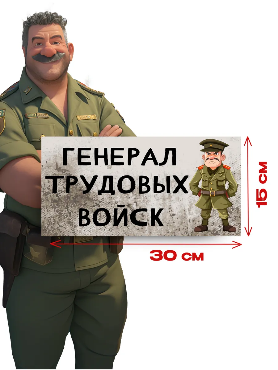 Табличка на дверь «генерал трудовых войск» 30х15 — фото 3