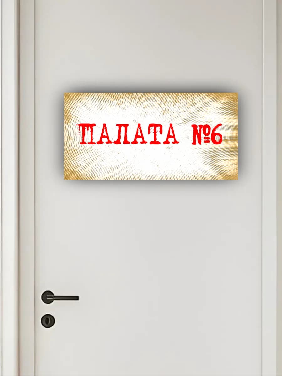 Табличка на дверь «палата №6» 30х15 см — фото 4